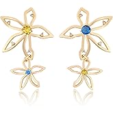 Rosedate Flower Earrings for Women Gold Floral Dangle Earrings Petal Bohemian Earrings Jewelry for Women
