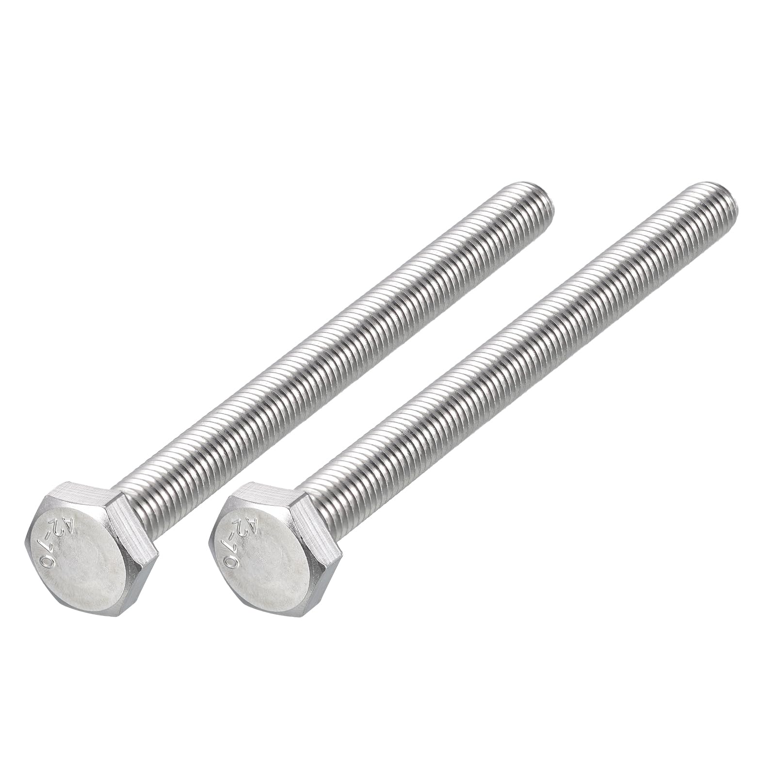 METALLIXITY Hex Bolts (M10-1.5x120mm) 2Pcs, 304 Stainless Steel Coarse Fully Threaded Hex Head Screw Bolt Machine Screws - for Furniture Repair, Silver โ image 1