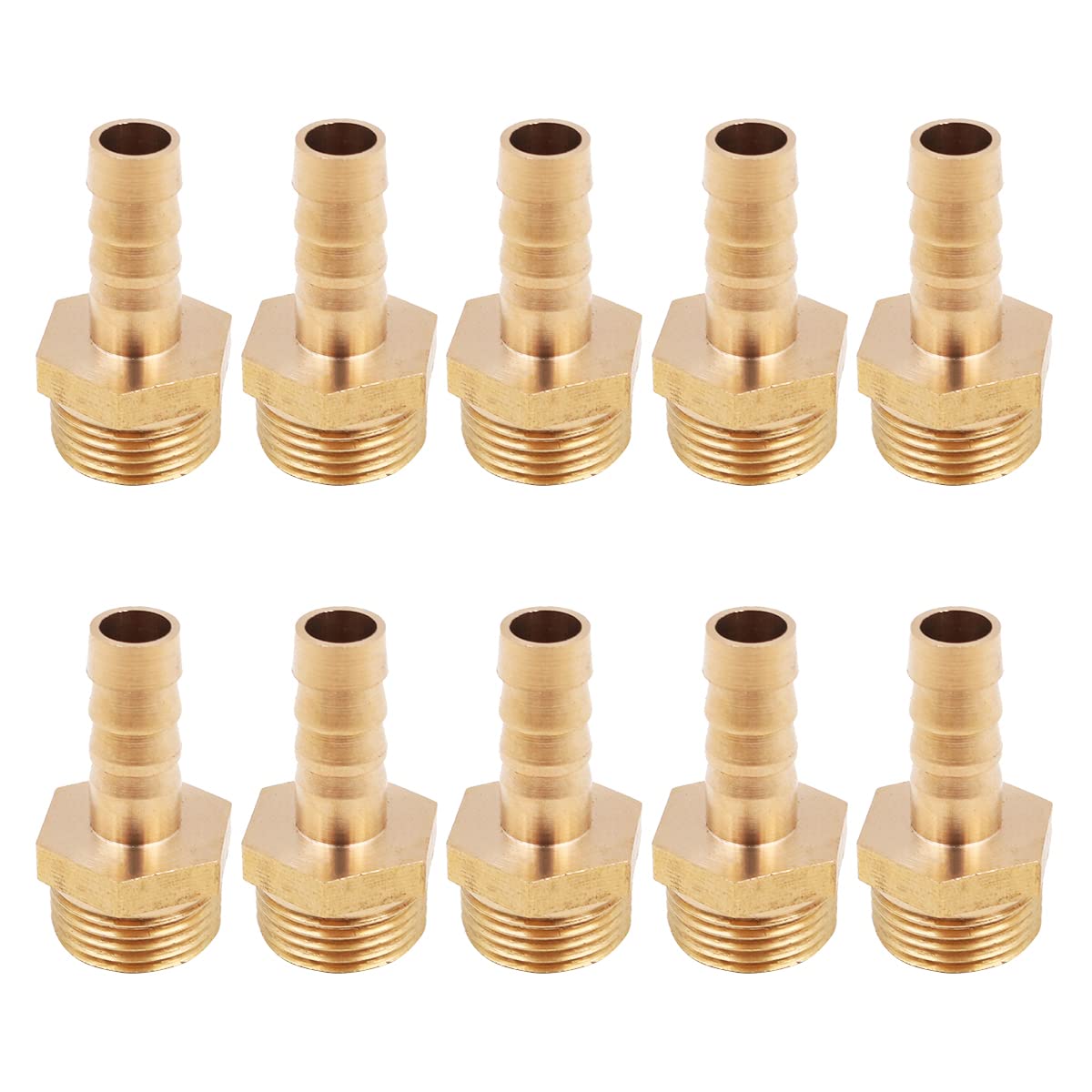 WANGCL 10PCS Hose Pipe Tap Connector Brass Hose Nozzle Connector Hose Fitting Male Adapter for Pond Pool Hose Pipe Adapters -3/8 8mm