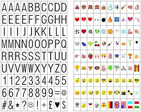 180 Cinema Letters Including 90 Black Letters and 90 Multi-color Emojis for A4 Cinematic Light Box