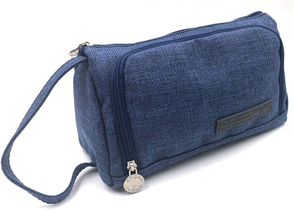 Large Capacity Pencil Case, Portable Zipper Closure Makeup Bag, Canvas Cell Phone Earphone Pouch (violet)