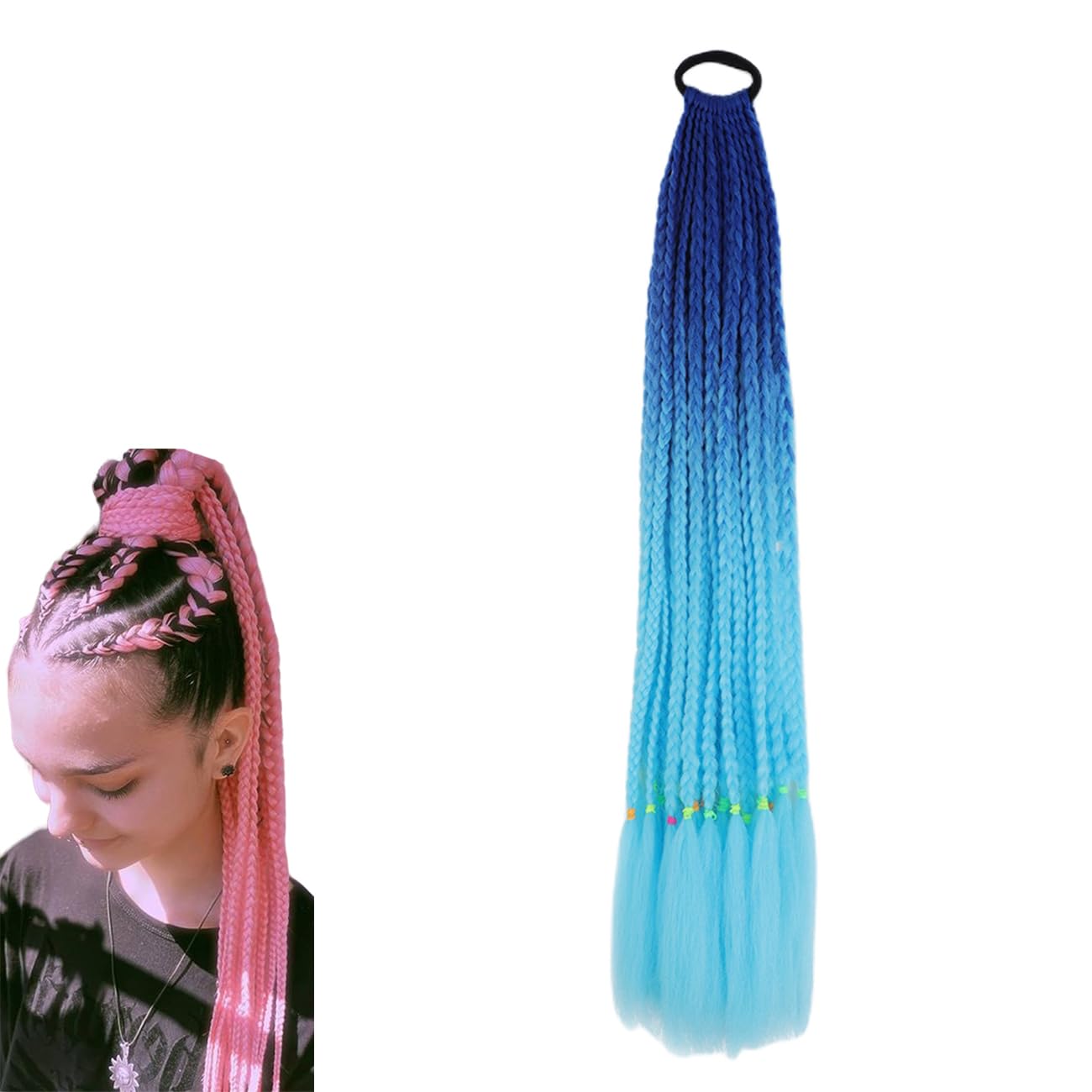 prinfantasy Wig Long Hair Wigs Blue Gradient Long Curls in The Fashion Wigs Cosplay Roleplay, BZ203