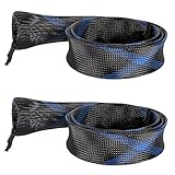 SF Standard Biatcasting Casting Fishing Rod Cover Rod Sock Rod Sleeve (New Black/Blue/2PCS)