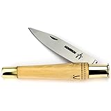 Nontron - Handmade French Pocket Knife 12 cm - Model N 25 DV - Boxwood Handle - Blade XC75 Carbon Steel - 100% France