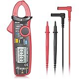 SYNERKY CM210E Digital Clamp Meter 2000 Counts TRUE RMS NCV AC/DC Voltage Auto Range AC/DC Current Multimeter Continuity Capacitance Resistance Diode Hz Tester with LCD Backlight and Auto Power-Off