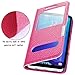 Samsung Galaxy S8 Case Genuine Leather Ultra Thin Samsung Galaxy S8 Cover Flip Case Window View Stand Feature Magnet Closure Phone Case for Samsung Galaxy S8 by Make mate (Rose red)