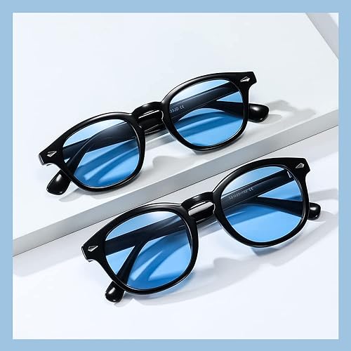 Retro Round Oval Sunglasses For Men Women Trendy Vintage Circle Glasses  Tint Lens Colorful See Through UV400 E