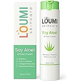 LOUMI Skincare Say Aloe All-Day Face Cream | Hydrating Aloe Vera & Hyaluronic Acid Moisturizer | Nourishes, Soothes & Softens Dry Skin | Natural, Vegan & Cruelty-Free | 1oz