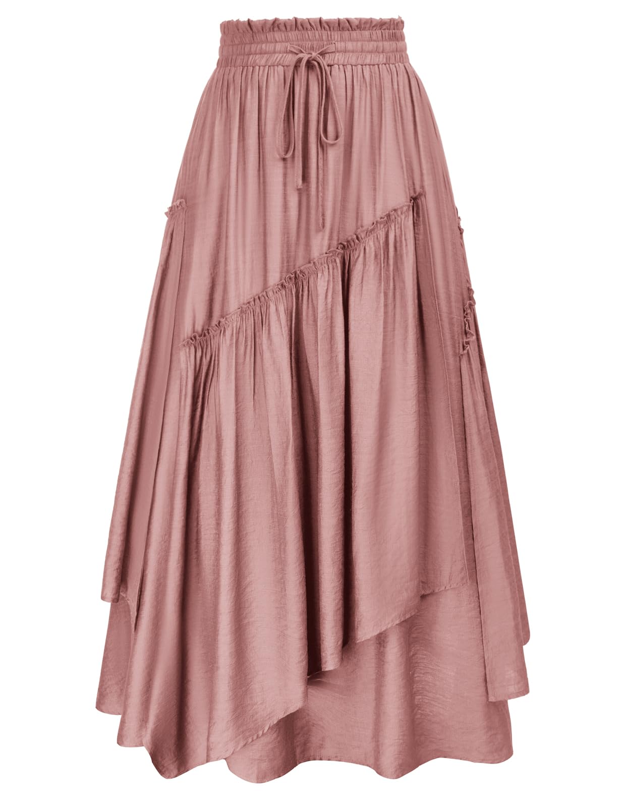 Scarlet Darkness Long Skirts for Women Renaissance Costume Pirate Maxi Skirt Plus Size with Pockets Dusty Rose L Image