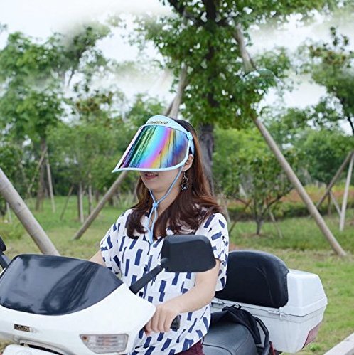 Image SUN VISOR UV PROTECTION HAT CAP HIKING GOLF TENNIS OUTDOOR HAT.Anti-UV UV PROTECTION (Blue)