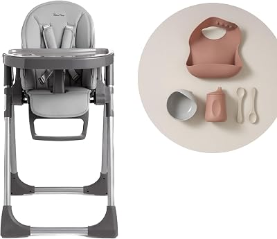 Silver Cross Buffet Highchair with Mealtime Set Grey