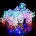 Solar String Lights 21ft 30led Ice Cubes Outdoor Solar String Lights Waterproof Decorative Lighting for Patio, Lawn, Gardens, Christmas Trees, Weddings, Parties, Outdoor Decoration, Multi