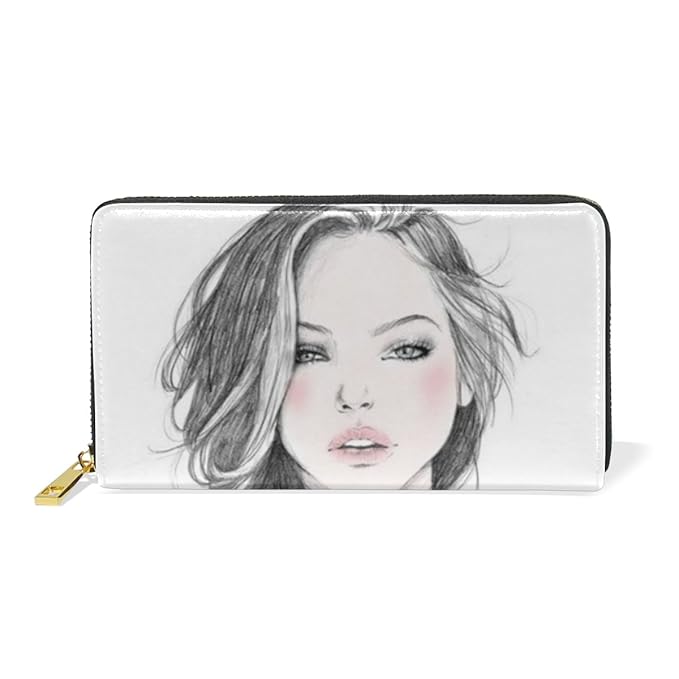 Real Leather Large Long Zipper Clutch Women Wallet Cute Girl