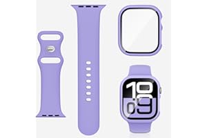 POLYJOY Silicone Band with Case Compatible with Kids Apple Watch Band, Soft Sport Strap and Protective Cover with Tempered Glass for iWatch Series 11 10 9 8 7 6 5 4 3 2 1 SE3 SE2 SE 38/40/41/42/44/45/46mm