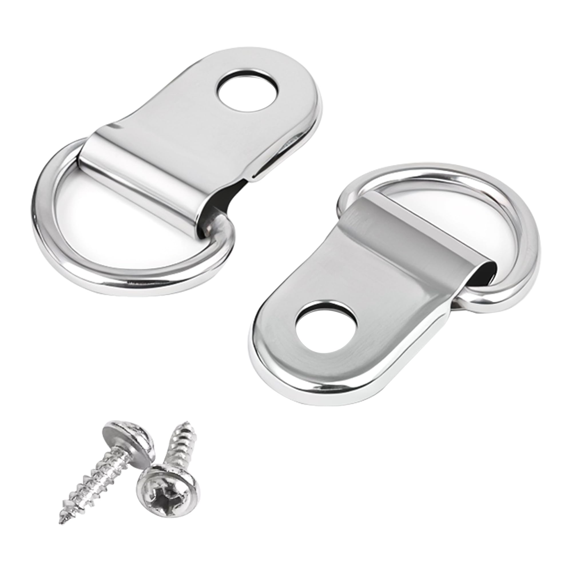 Trimming Shop 100pcs D Ring Clips with Screws Picture Frame Hangers Hook for Hanging Family Photo Frame, Mirror, Painting, Wall Bracket Hanger, DIY Projects (10mm x 25mm, Silver)