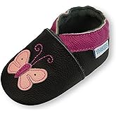 YIHAKIDS Baby Leather Shoes Soft Sole First Walking Moccasins Infants Toddler Boys Girls Crawling Slippers Slip-on Shoes with Elastic Ankle