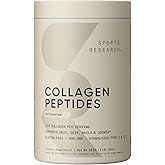 Sports Research Collagen Peptides - Hydrolyzed Type 1 & 3 Collagen Powder Protein Supplement for Healthy Skin, Nails, & Joints - Easy Mixing Vital Nutrients & Proteins, Collagen for Women & Men