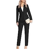 Kelyaa Women's 2 Piece Suit Notched Lapel One Button Slim Fit Business Office Work Tuxedo Blazer Pants Set