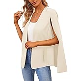 Women's Cape Blazer Split Long Sleeve Open Front Blazer Jacket Business Casual Suit Tops Cardigan Coats
