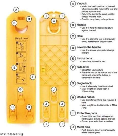 Picture Hanging Tool Hanger Mark Position Tool Hang Level Picture Hanging Tool Markings For Measurement Exposure Horizontal Wall Hanging Photo Picture Watches Mirror Amazon Co Uk Diy Tools