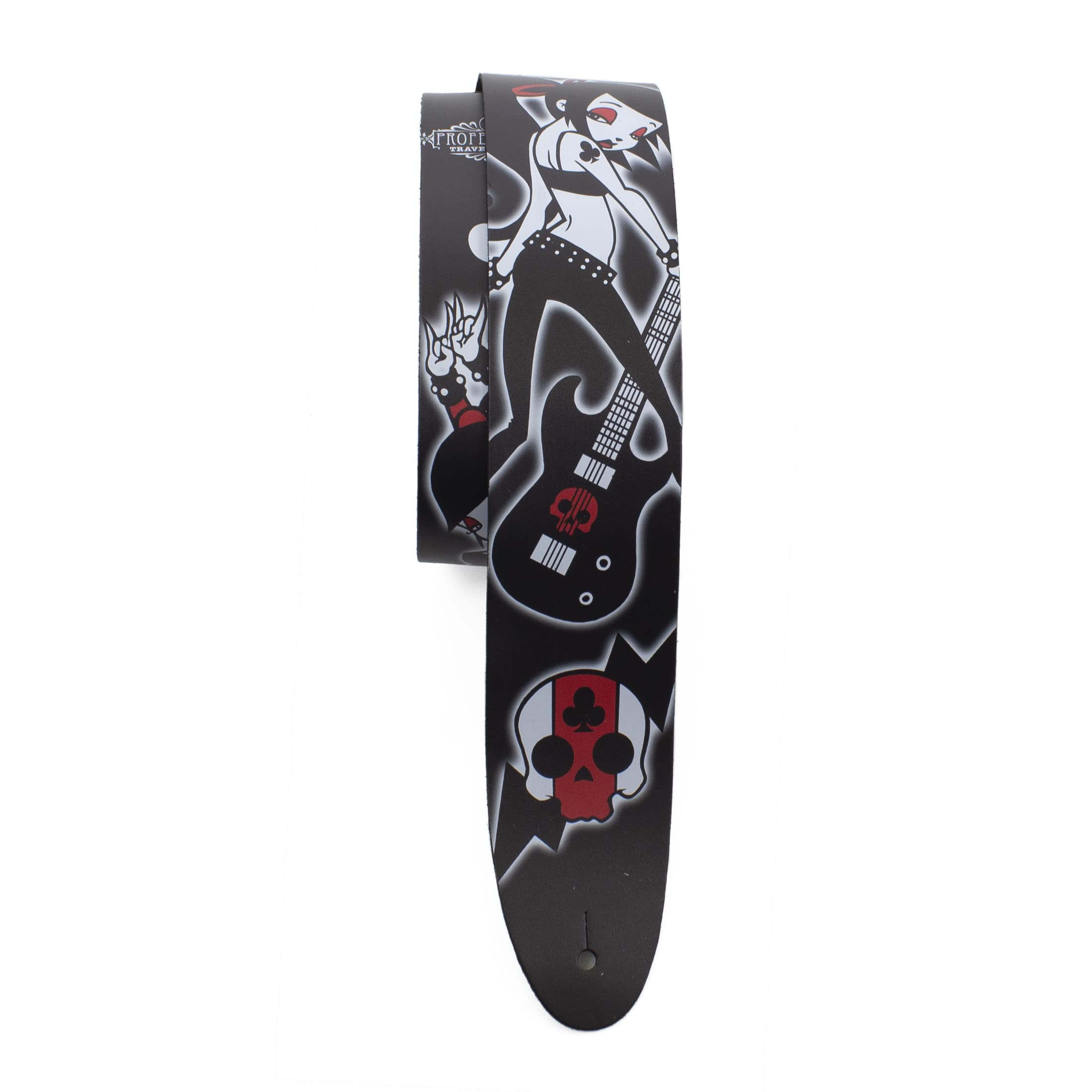 Perri's Leathers Ltd.- Guitar Strap- Direct To Leather- Official Licensing DAVID BOLLT- Club Girls- Adjustable - For Acoustic/Bass/Electric Guitars - Made in Canada (DTL25BT-11056)