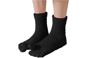 Eiyaclvo Fuzzy Warm Toe Socks Women Warm Winter Crew Five Finger Home Plush Slipper Soft Fluffy Sleep Socks for Hospital