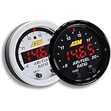 AEM 52mm Wideband UEGO Air Fuel Ratio Sensor Controller Gauge w/White Face Kit