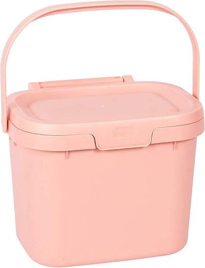 Addis Everyday Kitchen Food Waste Caddy Bin 4.5 L Blush Pink
