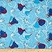Disney Frozen Sisters Ice Skating Toss Glitter Blue Fabric By The Yard