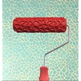 Greek Art 7" DIY Patterned Paint Roller Decorative Rubber Roller Decorative Art Roller Texture Roller with Plastic Handle - More Than 300 Patterns (Pattern AE7)