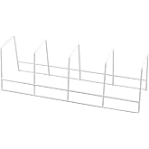 YBM Home Wire Dish Storage Rack for Plates, Cutting Boards, Bakeware, Pots and Pans, Serving Trays, Lids, and Other Cookware, 4 Section Plate Holder for Cabinets and Cupboards, White 2551