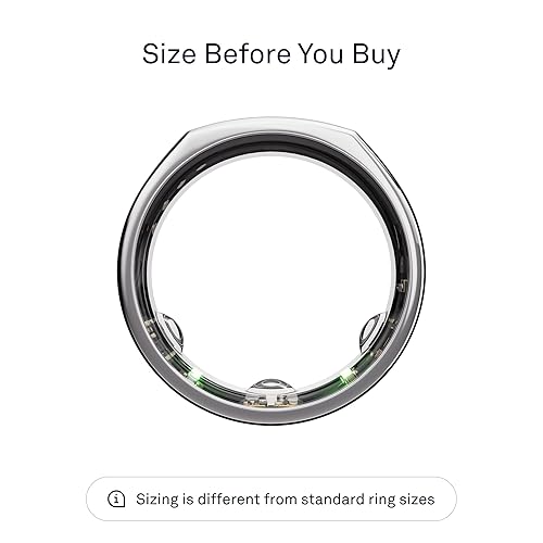 Oura Ring Gen3 Heritage Silver Size Smart Ring Size First with Oura Ring Gen3 Sizing Kit Sleep Tra