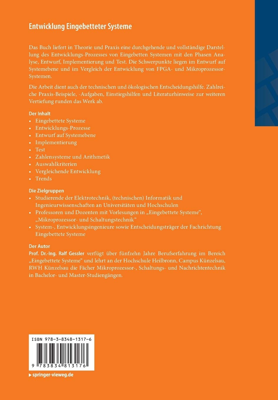 Entwicklung Eingebetteter Systeme Vergleich Von Entwicklungsprozessen Fur Fpga Und Mikroprozessor Systeme Entwurf Auf Systemebene Amazon De Gessler Ralf Bucher