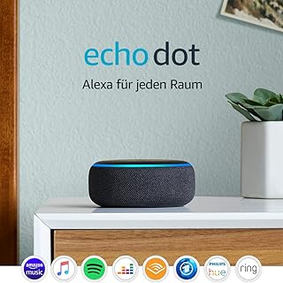 Echo Dot (3. Gen.) Intelligenter Lautsprecher mit Alexa, Anthrazit Stoff