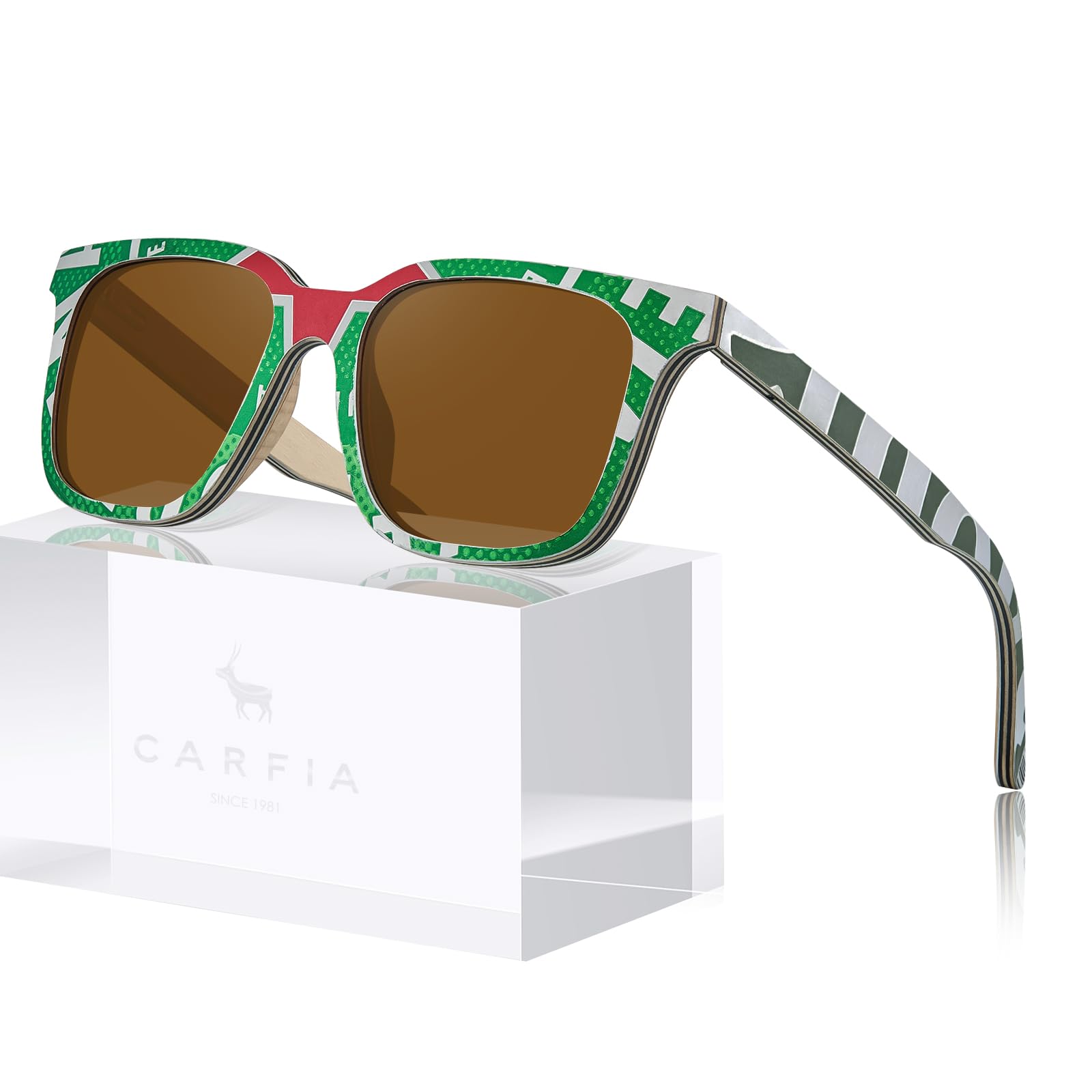 CARFIA Polarized Men's Sunglasses UV400 Protection for Driving Fishing Cool Man Acetate Shades CA5354L Image