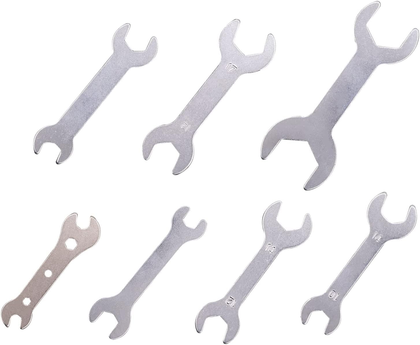 YnGia 7PCS Double Ended Wrench Open Ended Spanner Set Silver 1.5mm Ultra Thin Repair Tool for Limited Space Conditions