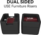 MYMULIKE Heavy Duty Bed Risers Set 1-4 inch 6000 lbs Caster Wheel Support view 2