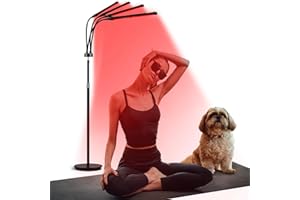 DEVOWELLTE 180LEDs Red Light Therapy Lamp with Stand, 660nm &850nm &940nm Near Infrared Light Device for Body & Face