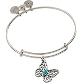 Alex and Ani Turquoise Filigree Butterfly Charm Bangle