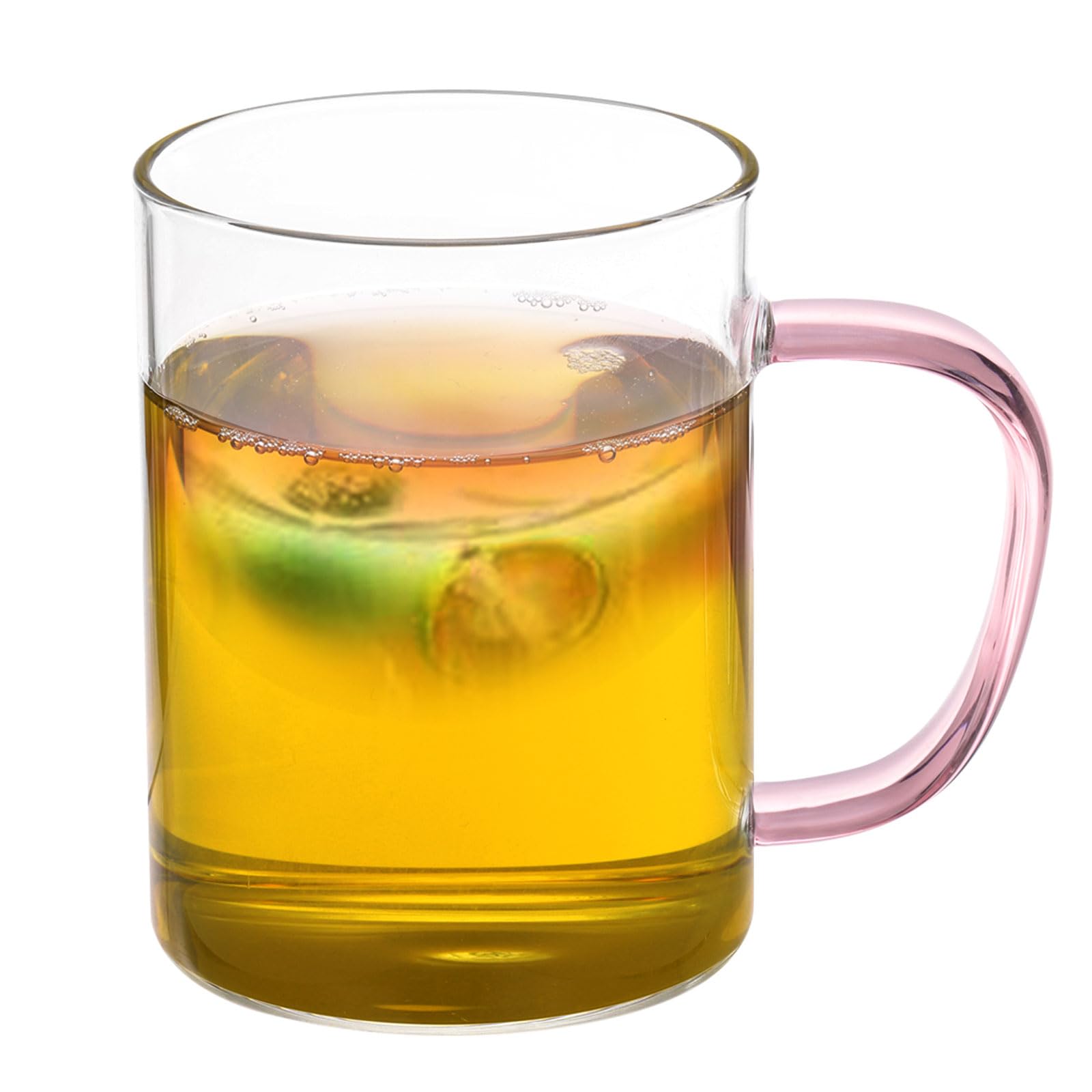 PATIKIL 500ml Glass Measuring Cup, 3.3 Borosilicate Glass Mug Liquid Cups Beaker with Pink Handle for Kitchen, Clear