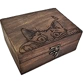 Engraved Kitty Cat Jewelry Box Beautiful Trinket Keepsake Box,Earrings Necklace Storage Box for Girls Women,Gift Idea Valentine's Day, Weddings, Animals Cat Lover Gifts Ornament for Home Décor