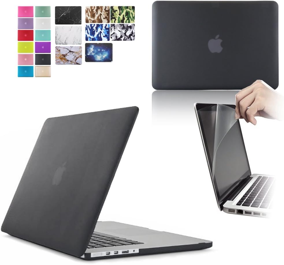 LOVE MY CASE / NEW BLACK Rubberized See-Through Hard Case Cover with SCREEN PROTECTOR for Apple Macbook Pro 13-inch with RETINA DISPLAY (MODEL NUMERS: A1502 / A1425) (will NOT fit newest MacBook Pro 2016/17 Model or standard MacBook Pro with Internal CD/DVD Rom) PLEASE CHECK YOUR MACBOOK PRO MODEL NUMBER BEFORE ORDERING.