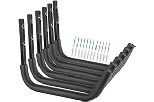 Heavy Duty Kayak Storage Racks, 15 Inch Wall Mount Garage Hooks for Kayak, Canoe, Surfboard, Paddle Board, SUP, Made of Squar