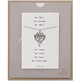 QUINNLYN & CO. Phoenix Om Lotus Flower Pendant Necklace, Handmade Gifts for Women with Inspirational Quote on Greeting Card