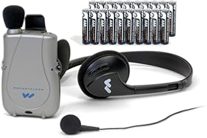 WILLIAMS AV Williams Sound Pocketalker Ultra Hearing Amplifier | Easy-to-Use Hearing Amplifier for Seniors | Year Supply of Batteries | Amplified Sound Assistive Listening Device with Headphones for Elderly | Hearing Assist Earbuds