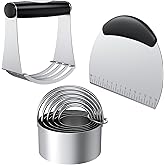 Frapkom Biscuit Cutter Set, Dough Blender, Pastry Cutter, Biscuit Cutter, Dough Cutter,Pastry Cutter Set, Round Sifter,Baking Dough Tools for Cooking Cookies (3 Pcs/Set)
