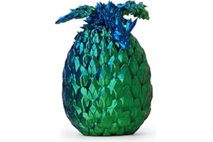 BLFMT 3D Printed Dragon Egg,Easter Dragon Eggs with Dragon Inside,Flying Articulated Dragon Crystal Fidget Toy,Home Desk Decor Easter Surprise Toys for Adults and Kids(Green)