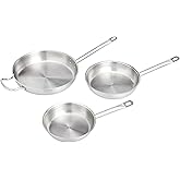 鶹Commercial 3-Piece Stainless Steel Aluminum-Clad Fry Pan Set with 8", 9 1/2", and 12" Pan