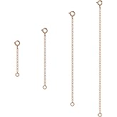 Necklace Extender, 4Pcs Rose Gold 925 Sterling Silver Necklace Extenders Chain Bracelet Anklet Extension for Women Multiple Necklaces Jewelry (1”, 2”, 3”, 4”)