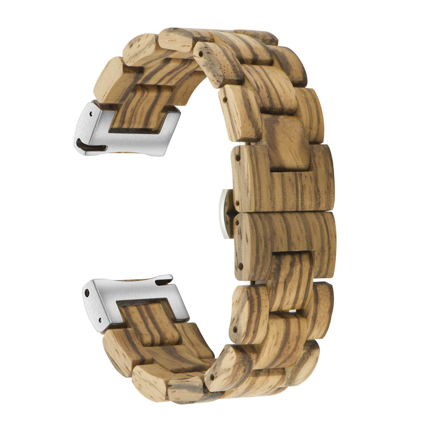 Photo 1 of Quick release Watch Band, AIYIBEN natural wood Watch Band, choice of strap colour and width 18mm, 19mm, 20mm, 21mm, 22mm, 23mm or 24mm (20mm, Zebra)